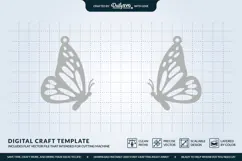 Butterfly Wing Earrings SVG - Laser Cut Jewelry Template Product Image 3