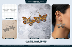 Butterfly Wing Earrings SVG - Laser Cut Jewelry Template Product Image 2
