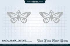 Butterfly Wing Earrings SVG - Laser Cut Jewelry Template Product Image 3