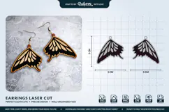 Butterfly Wing Earrings SVG - Laser Cut Jewelry Template Product Image 1