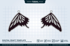 Butterfly Wing Earrings SVG - Laser Cut Jewelry Template Product Image 3
