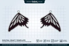Butterfly Wing Earrings SVG - Laser Cut Jewelry Template Product Image 3