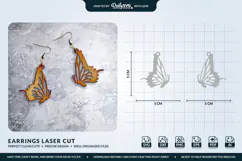 Butterfly Wing Earrings SVG - Laser Cut Jewelry Template Product Image 1