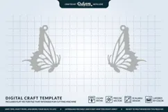 Butterfly Wing Earrings SVG - Laser Cut Jewelry Template Product Image 3