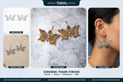 Butterfly Wing Earrings SVG - Laser Cut Jewelry Template Product Image 2