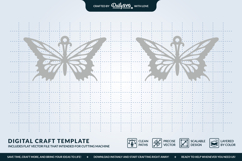 Butterfly Wing Earrings SVG - Laser Cut Jewelry Template Product Image 3