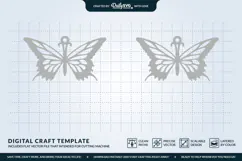 Butterfly Wing Earrings SVG - Laser Cut Jewelry Template Product Image 3