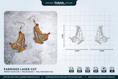 Butterfly Wing Earrings SVG - Laser Cut Jewelry Template Product Image 1