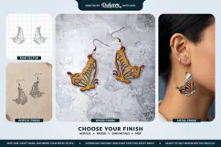 Butterfly Wing Earrings SVG - Laser Cut Jewelry Template Product Image 2