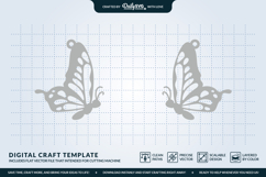 Butterfly Wing Earrings SVG - Laser Cut Jewelry Template Product Image 3