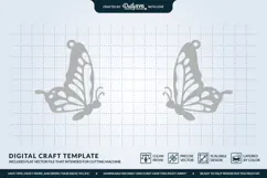 Butterfly Wing Earrings SVG - Laser Cut Jewelry Template Product Image 3