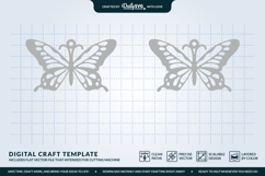 Butterfly Wing Earrings SVG - Laser Cut Jewelry Template Product Image 3