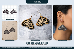 Butterfly Wing Earrings SVG - Laser Cut Jewelry Template Product Image 2