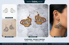 Butterfly Wing Earrings SVG - Laser Cut Jewelry Template Product Image 2