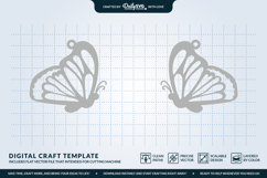Butterfly Wing Earrings SVG - Laser Cut Jewelry Template Product Image 3