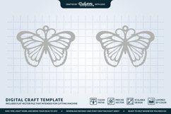 Butterfly Wing Earrings SVG - Laser Cut Jewelry Template Product Image 3