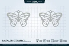 Butterfly Wing Earrings SVG - Laser Cut Jewelry Template Product Image 3