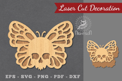 Butterfly Skull Laser Cut Decoration Product Image 1