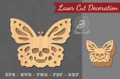 Butterfly Skull Laser Cut Decoration Product Image 1