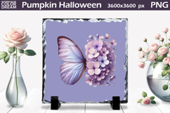 Butterfly Slate Design | Purple Butterfly Floral Sublimation Product Image 1