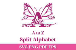Butterfly Split SVG Monogram Alphabet Product Image 1