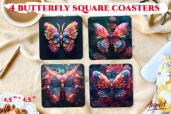 3d butterfly coaster / sublimation for square coasters PNG Product Image 1