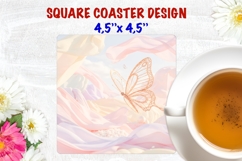 Butterfly square coaster sublimation design Silk Product Image 1