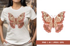 Vintage Butterfly Steampunk in Red Hues, Sublimation Product Image 1