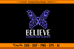 Believe Butterfly Stomach Cancer Awareness SVG Product Image 1