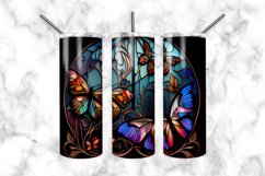 Butterflies Stained Glass 20 oz Skinny Tumbler Product Image 2