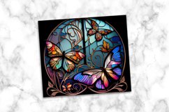 Butterflies Stained Glass 20 oz Skinny Tumbler Product Image 3