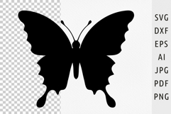 Flying butterfly svg Butterfly silhouette svg for laser cut Product Image 1