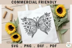 Floral butterfly svg,wildflower butterfly,butterfly mandala Product Image 2