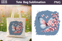Butterfly Floral Tote Bag | Pink Butterfly Flowers Product Image 1