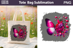 Butterfly Floral Tote Bag | Pink Butterfly Flowers Product Image 1