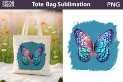 Butterfly Floral Tote Bag | Holographic Butterfly Flowers Product Image 1
