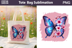 Butterfly Floral Tote Bag | Holographic Butterfly Flowers Product Image 1
