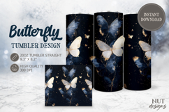 Butterfly Tumbler wrap Golden gothic Butterfly elegant Product Image 1
