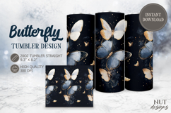Butterfly Tumbler wrap Golden gothic Butterfly elegant Product Image 1