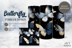 Butterfly Tumbler wrap Golden gothic Butterfly elegant Product Image 1