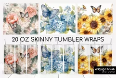 Butterfly Tumbler Sublimation Designs, Skinny Tumbler Wrap