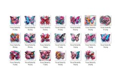 Butterfly Tumbler Wrap Bundle - Butterflies and Flowers 