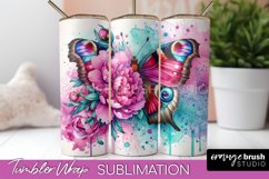 Butterfly Tumbler Wrap Bundle - Butterflies and Flowers 