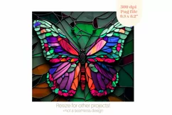 Butterfly Tumbler Wrap | Stained Glass Tumbler Sublimation