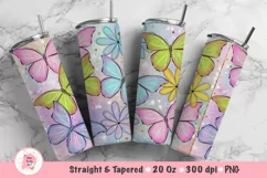 Butterfly Tumbler Sublimation Bundle, Flower Tumbler, 20 oz tumbler wrap