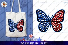 Patriotic Butterfly Paper Cut SVG, 3D USA Flag Butterfly Product Image 6