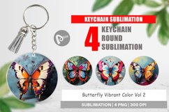 Keychain Butterfly Vibrant Color Product Image 1