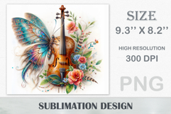 Download this stunning Butterfly Violin Tumbler Wrap for sublimation tumblers (20 oz). A perfect blend of music, art, and boho charm. High-quality PNG (300 dpi).
