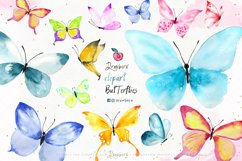 Watercolor Butterflies, hand painted, png file - 004 Product Image 1