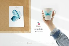 Watercolor Butterflies, hand painted, png file - 004 Product Image 7